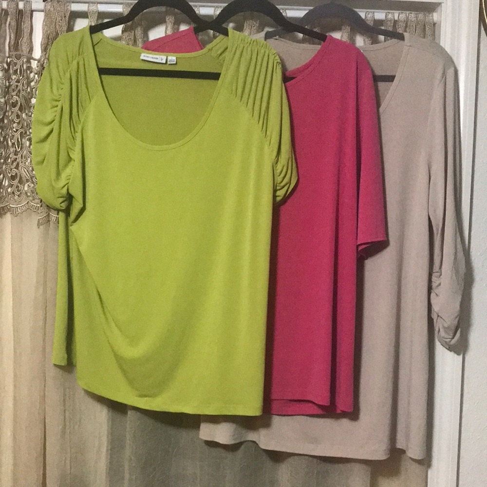 Susan Graver Cold-shoulder & Ruched Tops Bundle